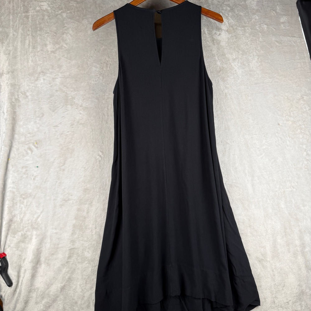 James Perse Standard Black Viscose‎ Sleeveless High Low Midi Dress Size 4